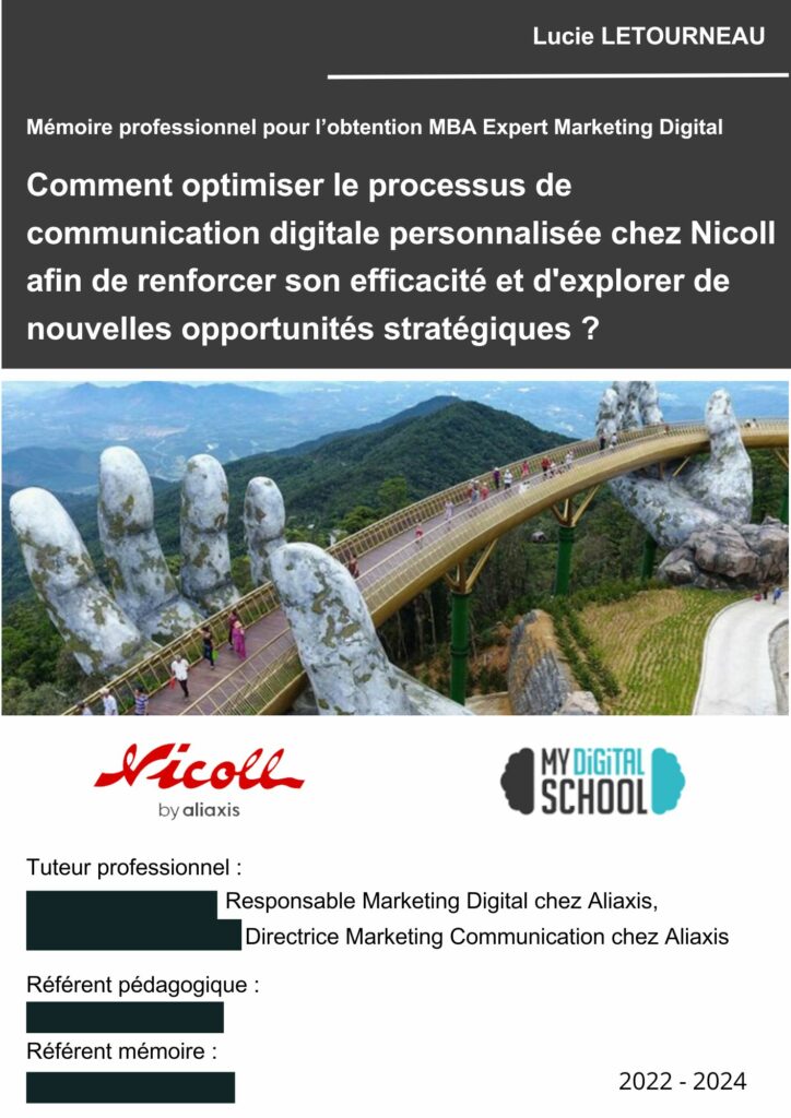 Page de garde mémoire