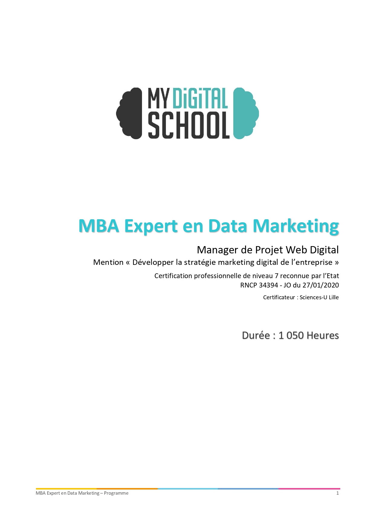Couverture programme MDS MBA Expert Marketing Digital